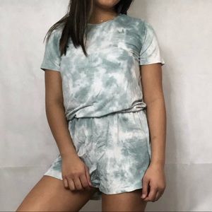 blue tie dye romper